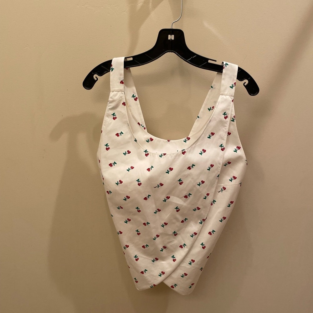 Yves Saint Laurent white with cherry crop top. Excellent condition